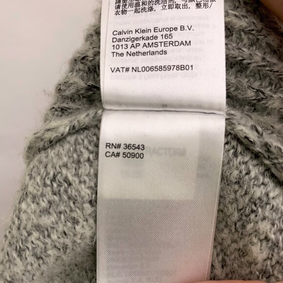 Calvin Klein‎ Jeans Chunky Knit Wool Gray Sweater Cardigan Size M - Picture 8 of 10